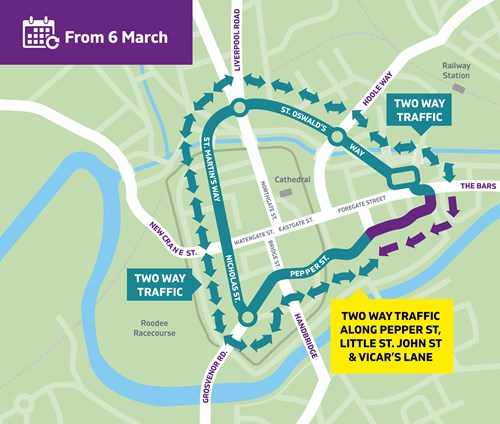 Map showing the inner ring road from 6 March
