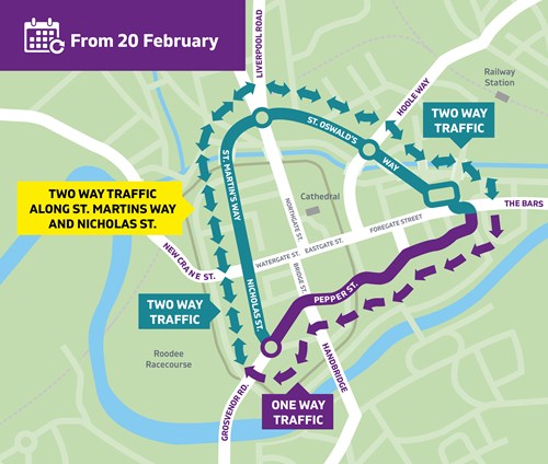 Map showing the inner ring road from 20 February